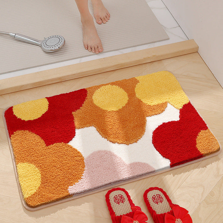 FloralElegance | Luxe Antislip Flower Floor Mat for Home