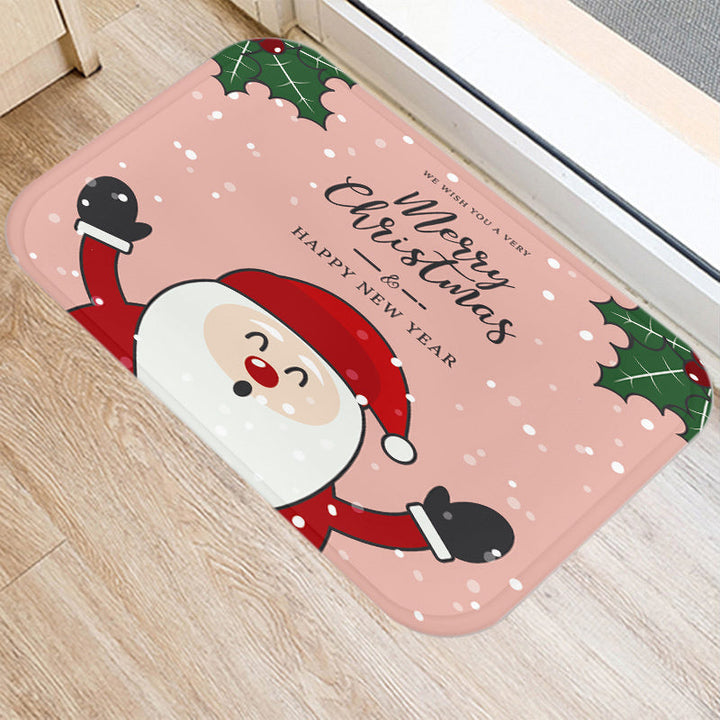 FestiveWelcome | Luxe Mat with Santa and Elk Motif