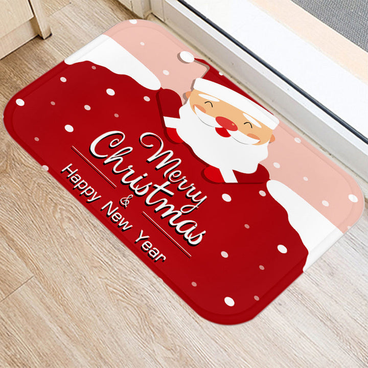 FestiveWelcome | Luxe Mat with Santa and Elk Motif