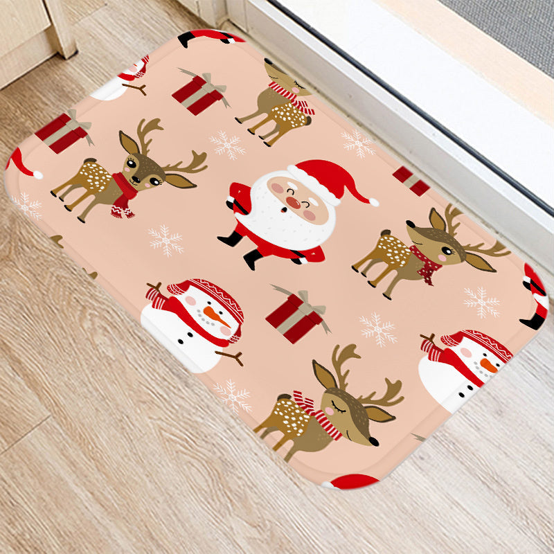 FestiveWelcome | Luxe Mat with Santa and Elk Motif