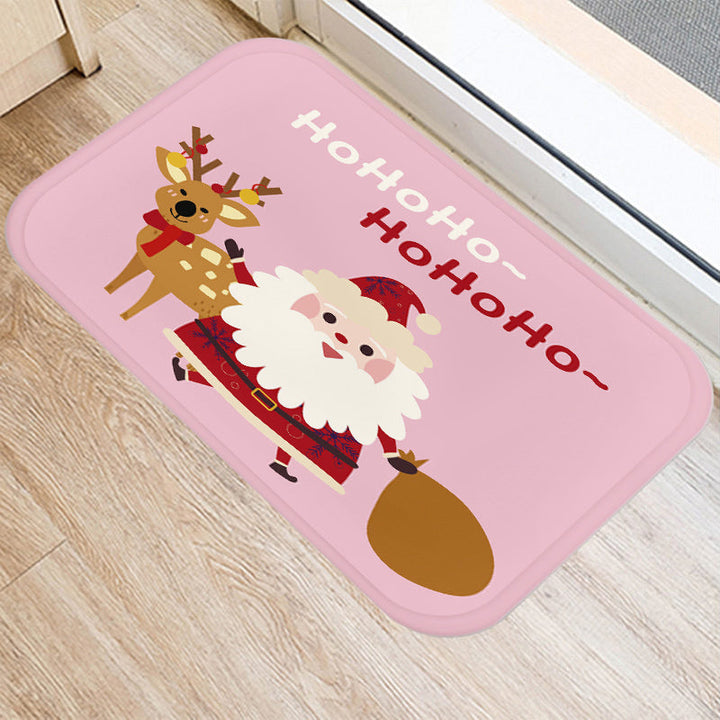 FestiveWelcome | Luxe Mat with Santa and Elk Motif