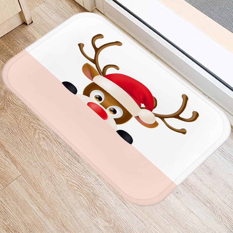 FestiveWelcome | Luxe Mat with Santa and Elk Motif