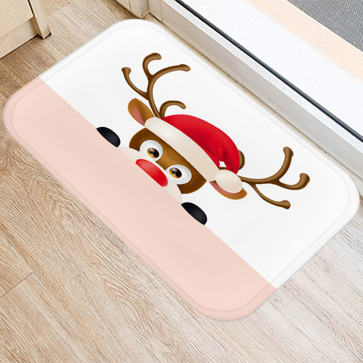 FestiveWelcome | Luxe Mat with Santa and Elk Motif