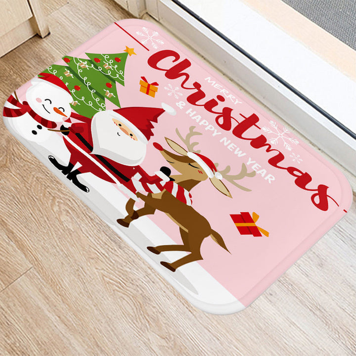 FestiveWelcome | Luxe Mat with Santa and Elk Motif