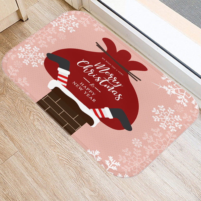 FestiveWelcome | Luxe Mat with Santa and Elk Motif