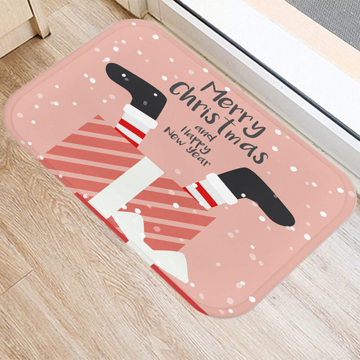 FestiveWelcome | Luxe Mat with Santa and Elk Motif