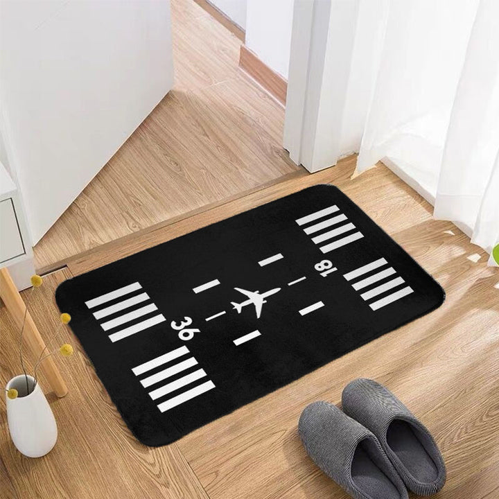 RunwayElegance | Luxe Entrance Doormat with Airport Pattern