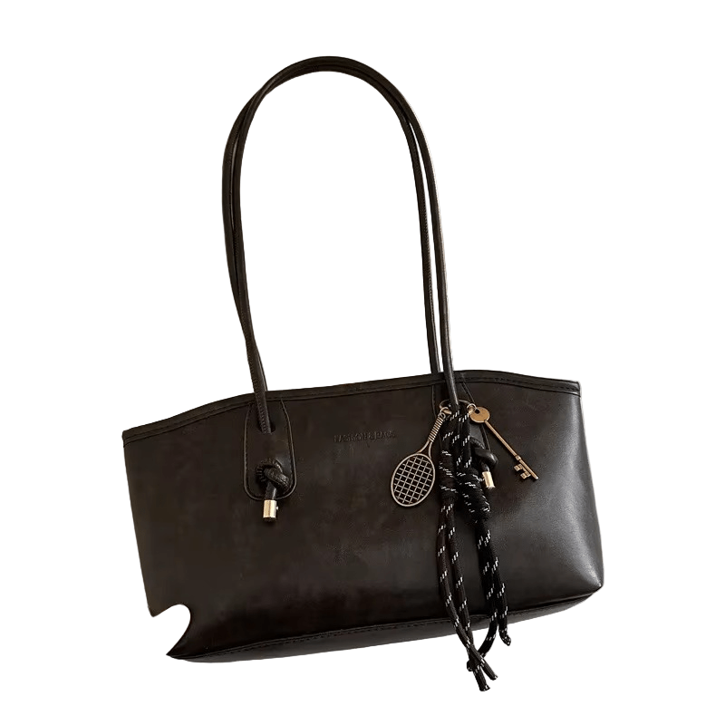 SpaghettiElegance – Women's Shoulder Bag with Minimalist Knot Detail