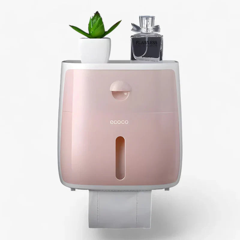 DryRoll | Waterproof Toilet Paper Holder with Extra Storage