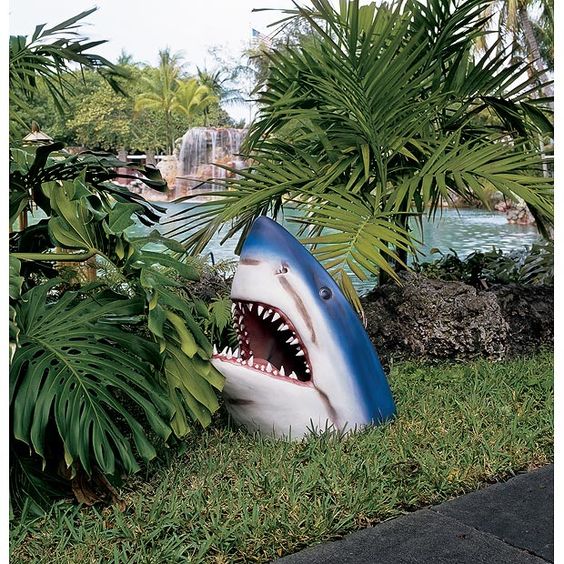 OceanHunter Shark Garden Statue - Brings the Majesty of the Ocean to Life - Four Iconic Sea Creatures