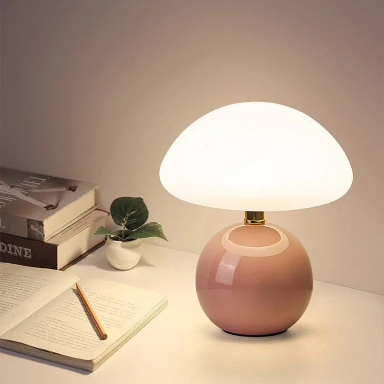 ParisLune – Ceramic Mushroom Table Lamp in French Style with Adjustable Lighting