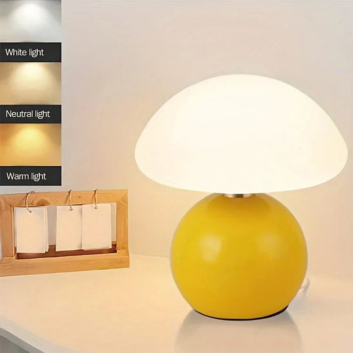 ParisLune – Ceramic Mushroom Table Lamp in French Style with Adjustable Lighting
