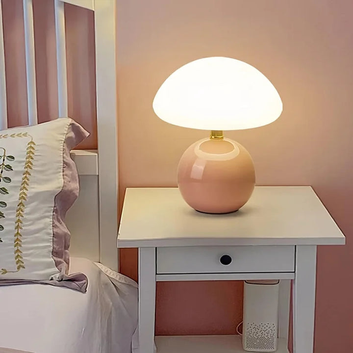 ParisLune – Ceramic Mushroom Table Lamp in French Style with Adjustable Lighting