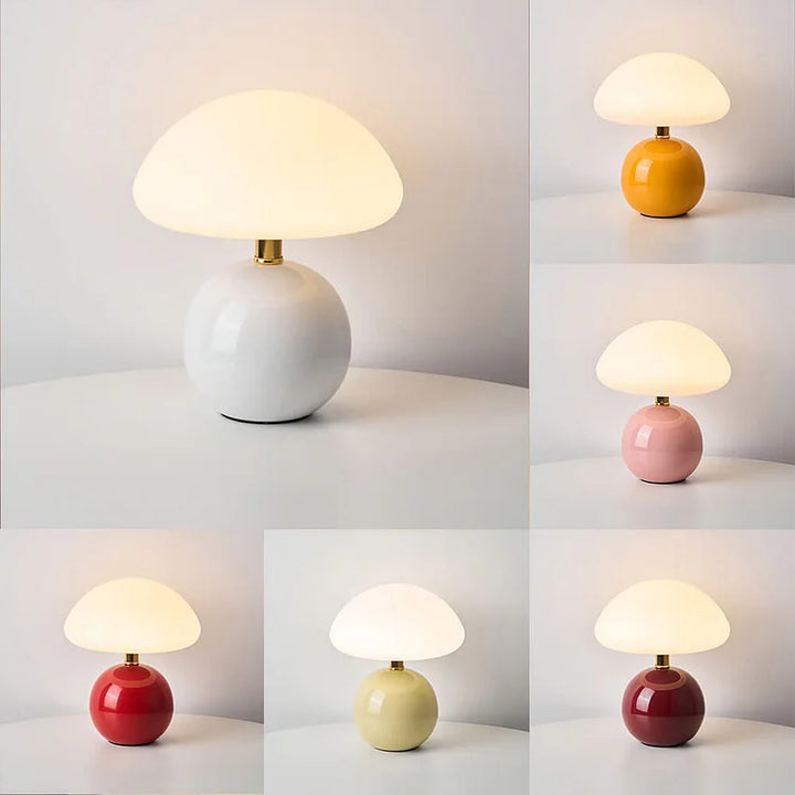 ParisLune – Ceramic Mushroom Table Lamp in French Style with Adjustable Lighting