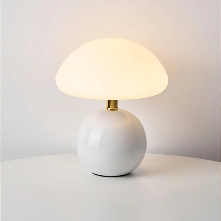 ParisLune – Ceramic Mushroom Table Lamp in French Style with Adjustable Lighting