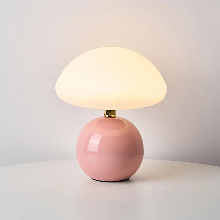 ParisLune – Ceramic Mushroom Table Lamp in French Style with Adjustable Lighting
