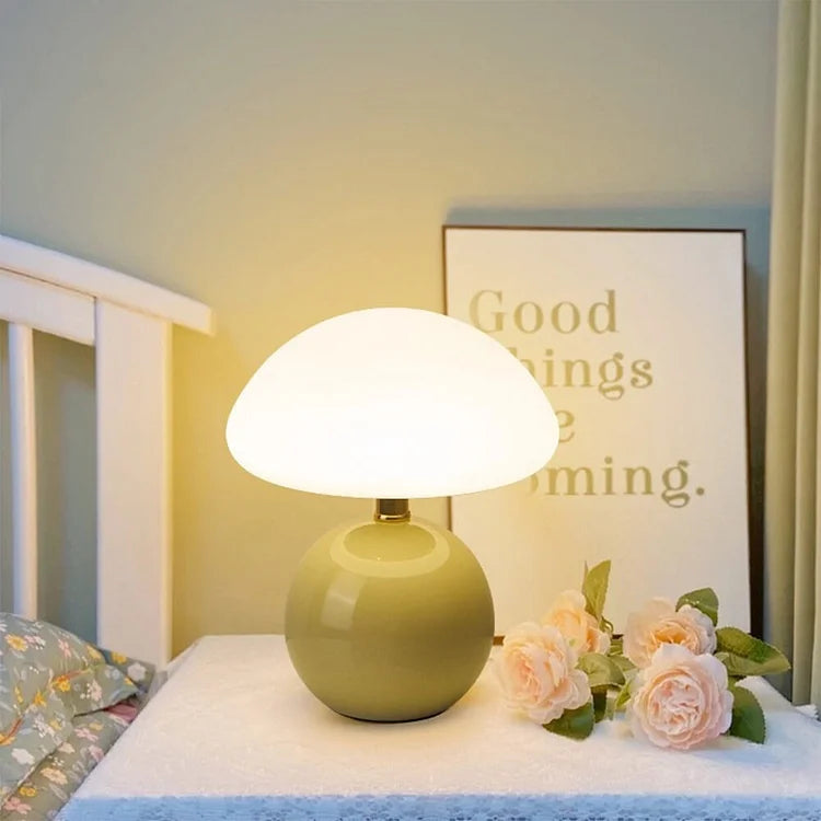 ParisLune – Ceramic Mushroom Table Lamp in French Style with Adjustable Lighting