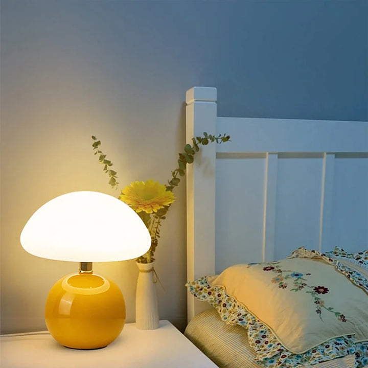 ParisLune – Ceramic Mushroom Table Lamp in French Style with Adjustable Lighting