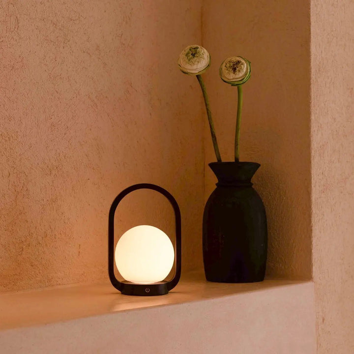 Skye Dark Brown Wooden Cordless Lamp | Rechargeable and Dimmable Design
