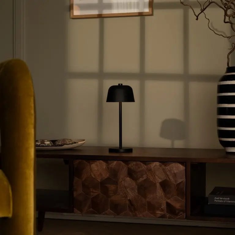Anton Black Rechargeable Table Lamp | Stylish and Wireless Lighting