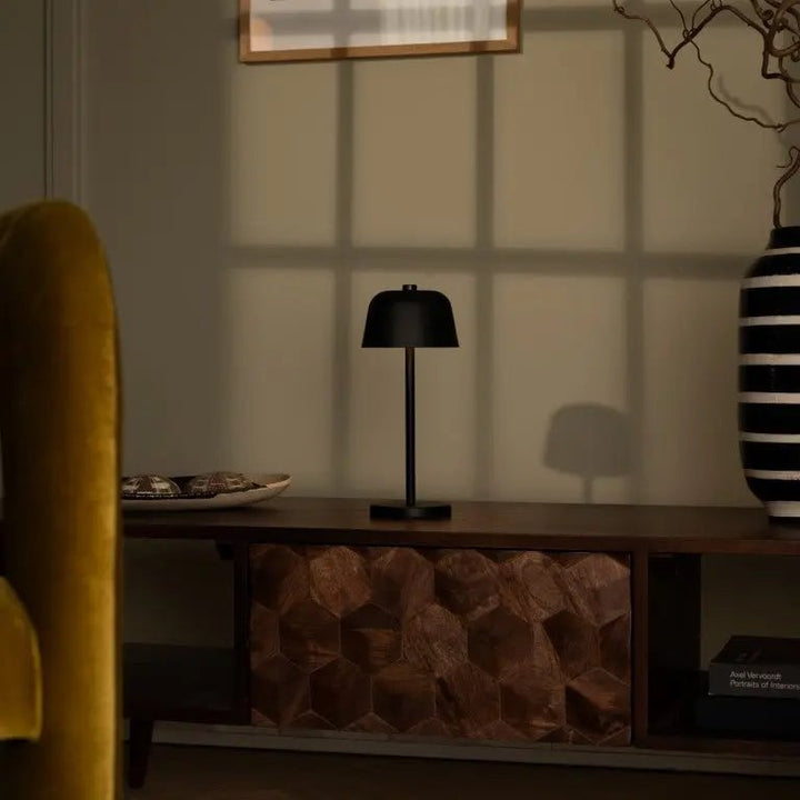 Anton Black Rechargeable Table Lamp | Stylish and Wireless Lighting
