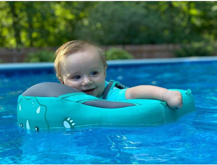 Non-Inflatable Smart Float Swim Trainer - provides safe support with straps and a robust float ring design - for babies in the water -