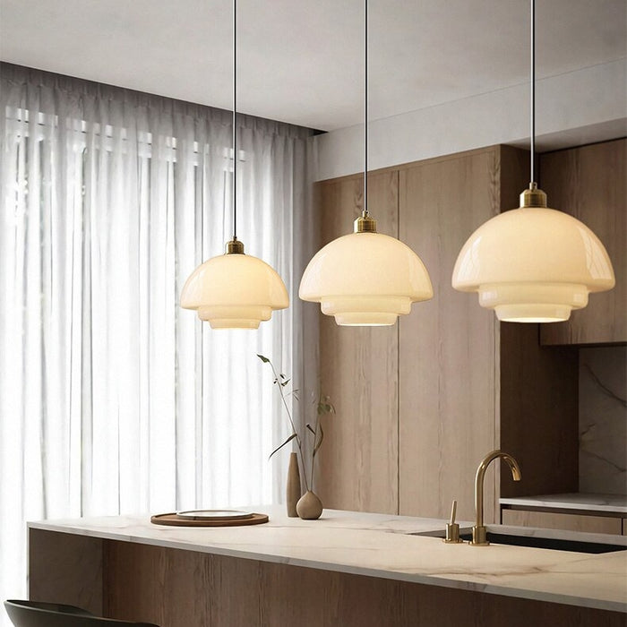 Ivorylight – Elegant Ivory Glass Pendant Lamp with Adjustable Cord