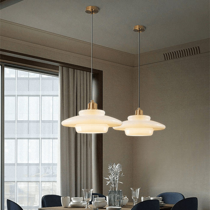 Ivorylight – Elegant Ivory Glass Pendant Lamp with Adjustable Cord