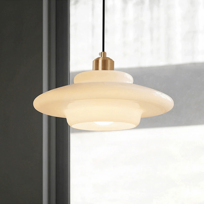 Ivorylight – Elegant Ivory Glass Pendant Lamp with Adjustable Cord