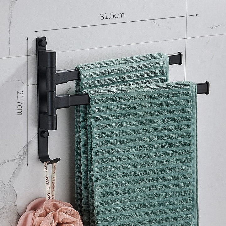 TowelPro - Elegant Black Towel Holder with 2-Arm Design