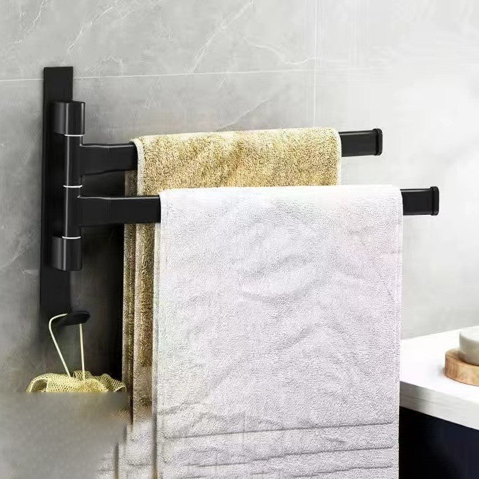 TowelPro - Elegant Black Towel Holder with 2-Arm Design