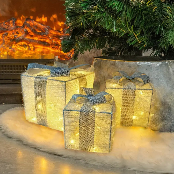 GlowBox – LED Gift Box Set for Christmas Decoration (3 Pieces)
