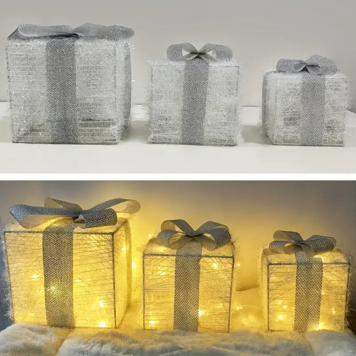 GlowBox – LED Gift Box Set for Christmas Decoration (3 Pieces)