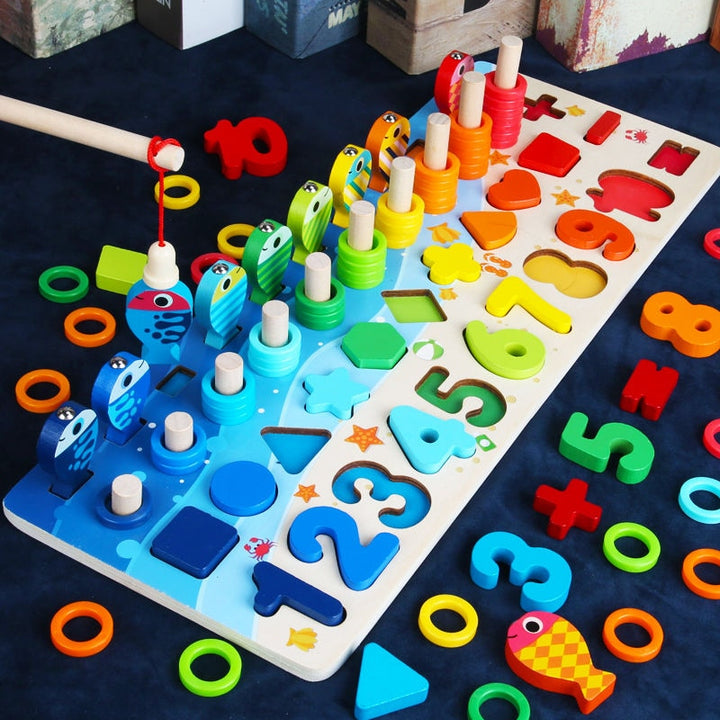 SkillCraft Wooden Board - Montessori Learning in a Fun Way - Colorful Discoveries Through Play
