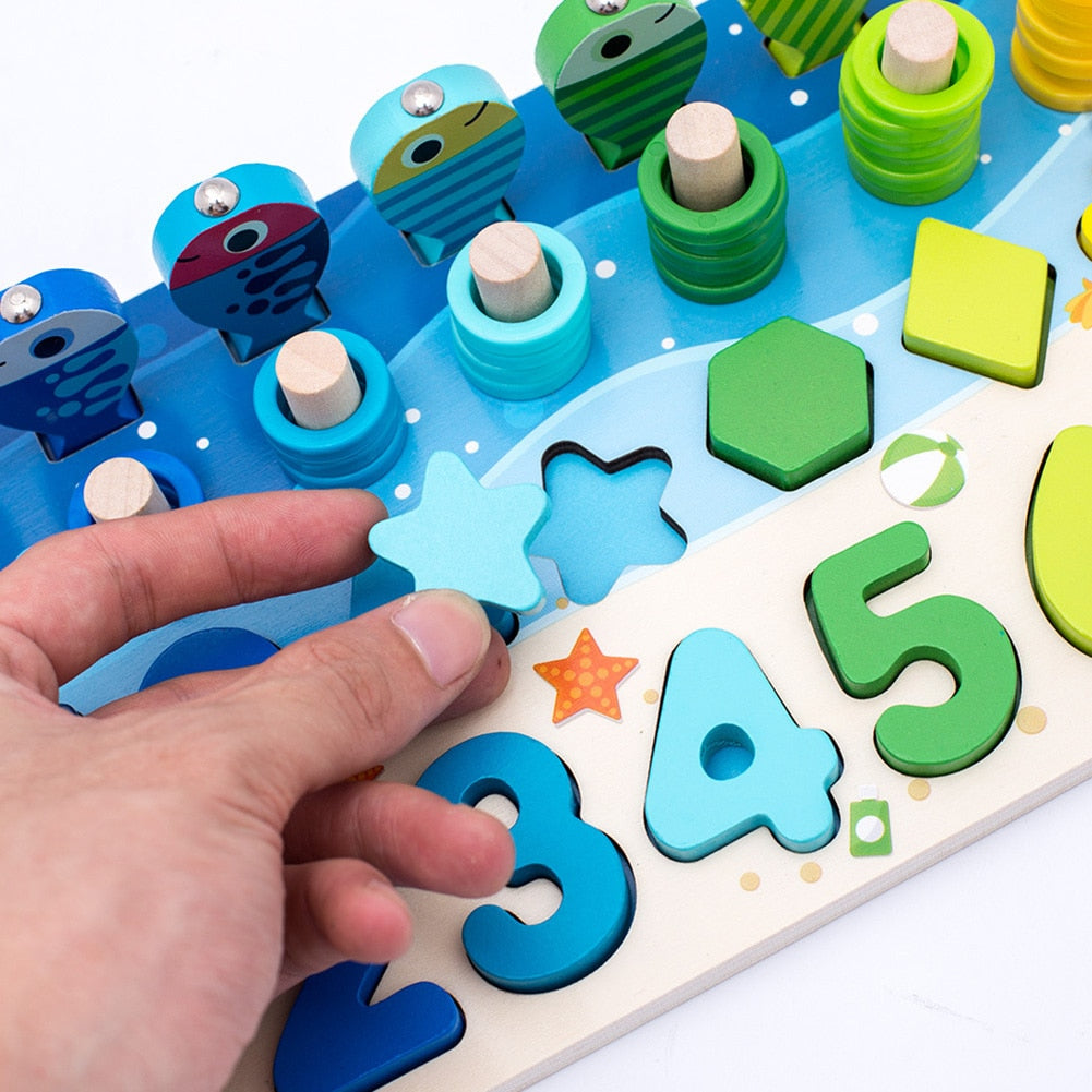 SkillCraft Wooden Board - Montessori Learning in a Fun Way - Colorful Discoveries Through Play