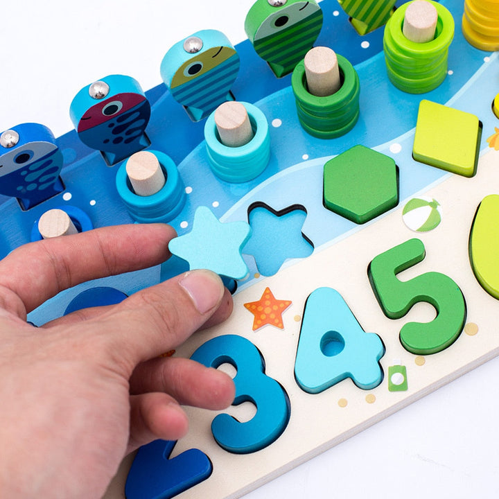 SkillCraft Wooden Board - Montessori Learning in a Fun Way - Colorful Discoveries Through Play