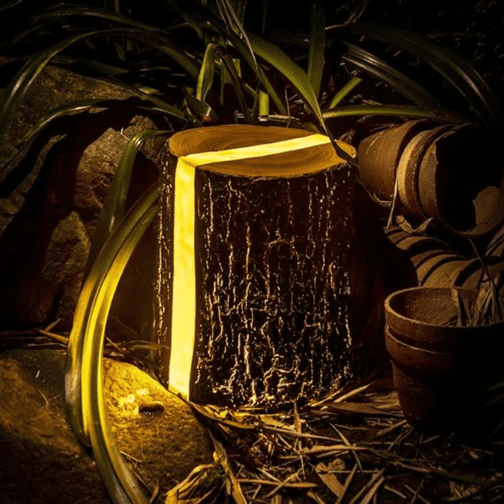 TimberGlow - Wooden LED Garden Lamp - Soft, Inviting Lighting for Garden and Patio