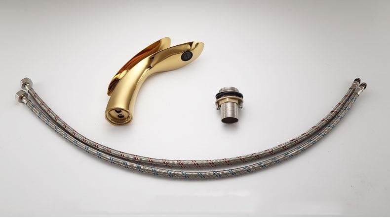 AquaGrace - Stylish Curved Basin Tap - Modern Design Faucet for Bathroom