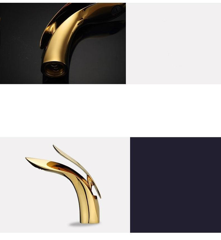 AquaGrace - Stylish Curved Basin Tap - Modern Design Faucet for Bathroom