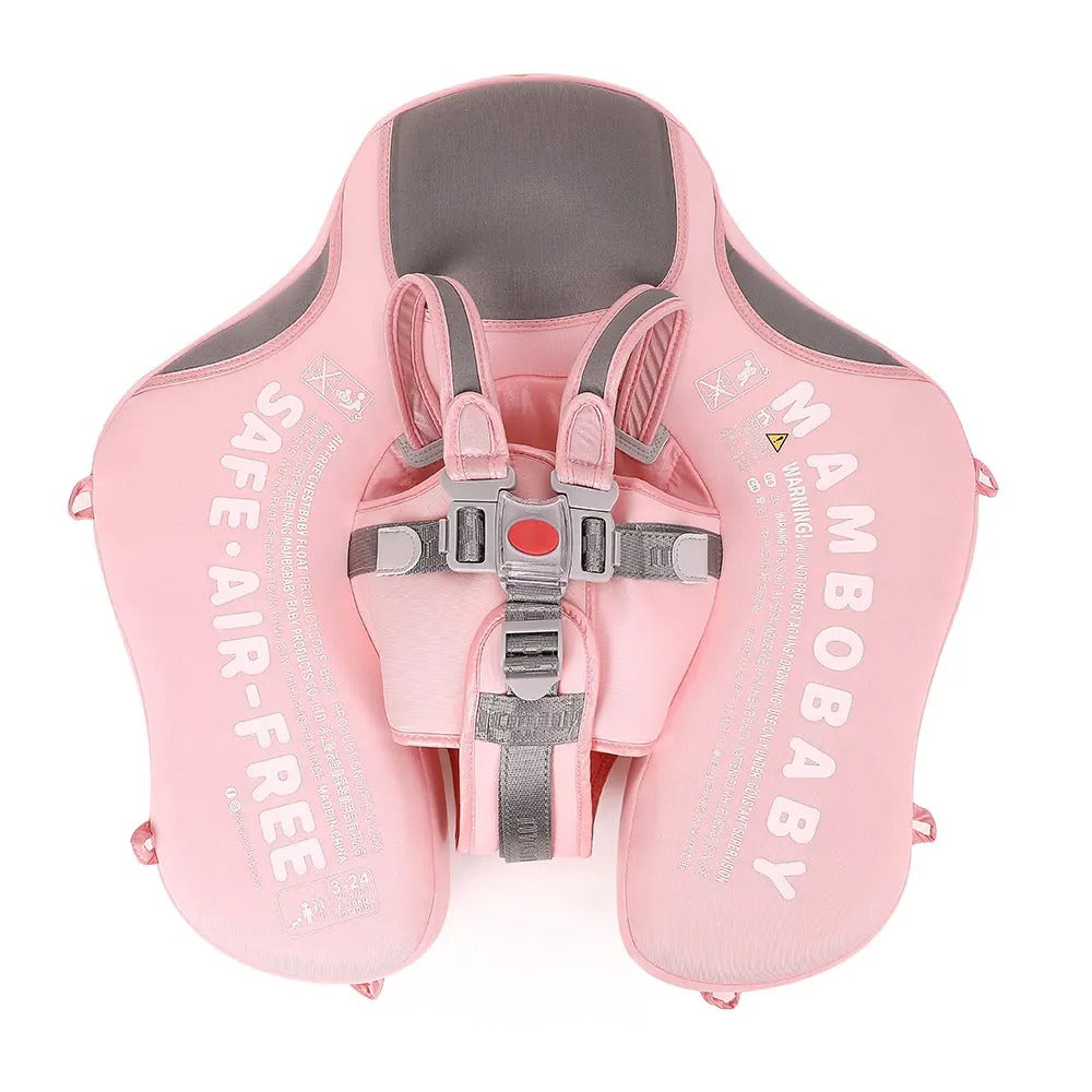 Non-Inflatable Smart Float Swim Trainer - provides safe support with straps and a robust float ring design - for babies in the water -