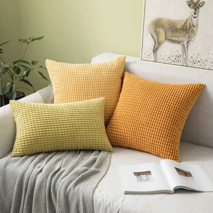 PlushHaven | Cotton Corduroy Corn Kernel Pillowcase