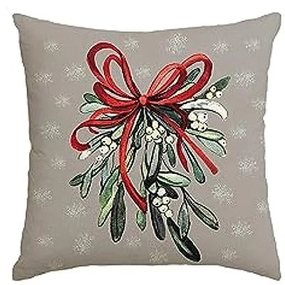 MerryCushion – Green Cushion Cover with Festive Christmas Print 45x45 cm