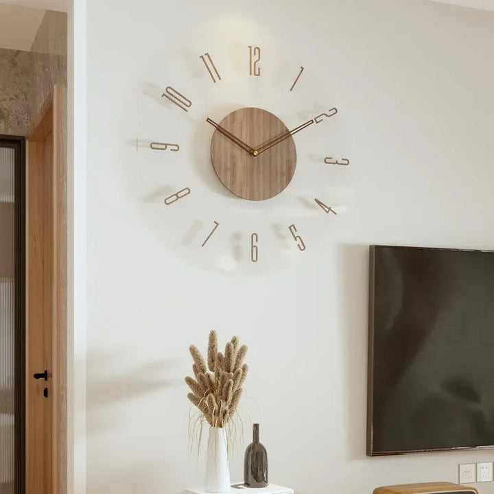 ModernStyleClock | Large Wooden Wall Clock for Living Rooms