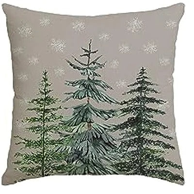 MerryCushion – Green Cushion Cover with Festive Christmas Print 45x45 cm