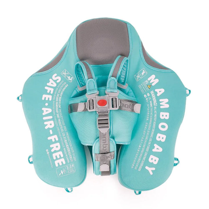 Non-Inflatable Smart Float Swim Trainer - provides safe support with straps and a robust float ring design - for babies in the water -