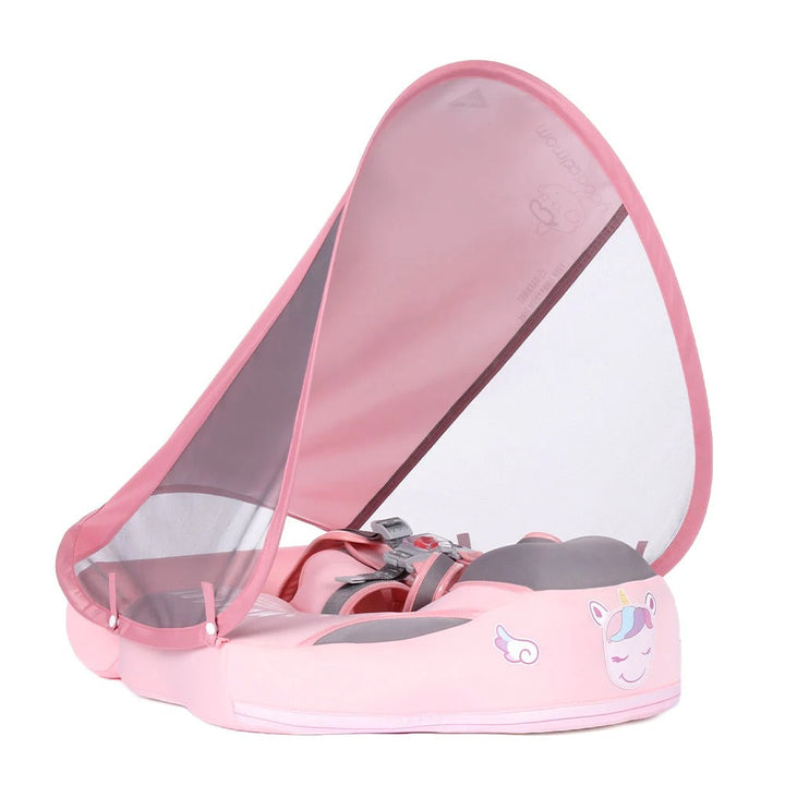 Non-Inflatable Smart Float Swim Trainer - provides safe support with straps and a robust float ring design - for babies in the water -