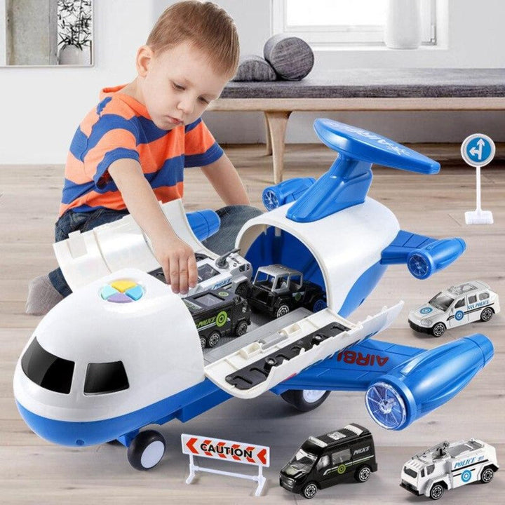 Adventurous Airplane Playset - large airplane and three mini construction vehicles - designed for children aged 3 to 6 years - promotes creative play