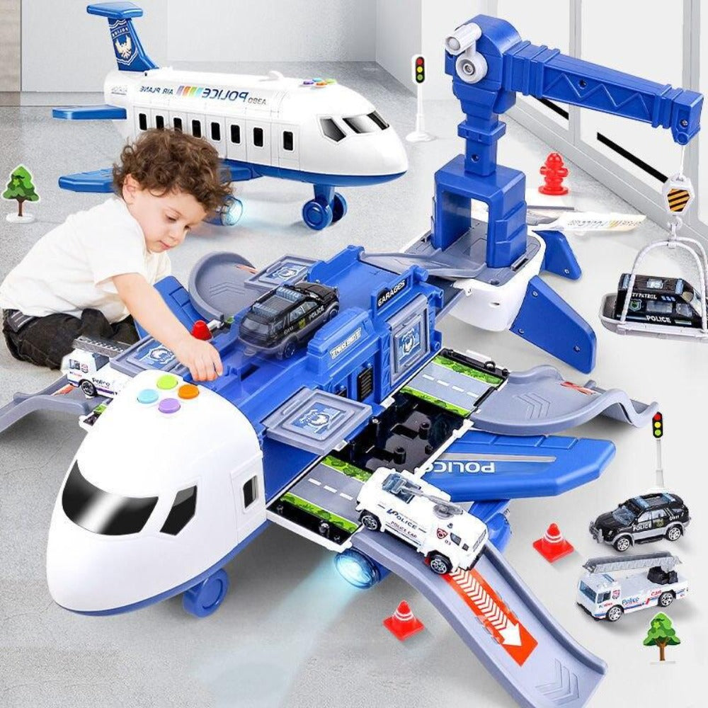 Adventurous Airplane Playset - large airplane and three mini construction vehicles - designed for children aged 3 to 6 years - promotes creative play