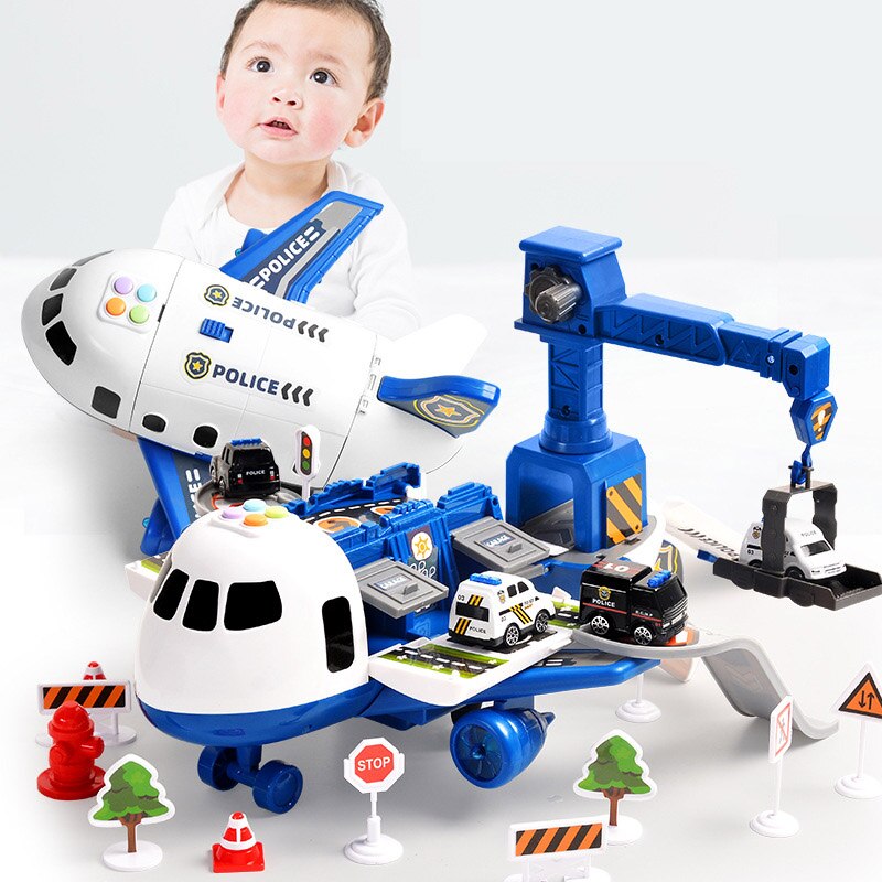 Adventurous Airplane Playset - large airplane and three mini construction vehicles - designed for children aged 3 to 6 years - promotes creative play
