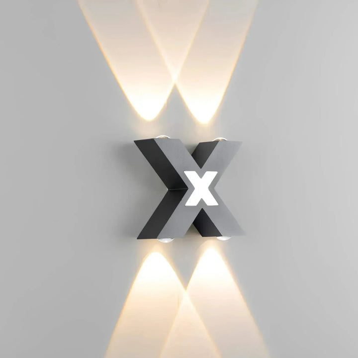 LumoEdge – Stylish Outdoor Wall Lamp with Unique X-Shaped Design – Modern Outdoor Light with Glare-Free Illumination